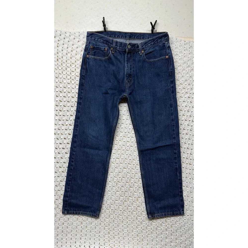 Levis 505 Mens Jeans Tag 36x29 Approx 35x28 Blue Denim Straight Leg Regular Fit